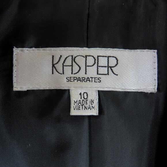 Vintage Kasper Red Blazer Notch Collar Black Buttons Size 10 - Picture 4 of 6